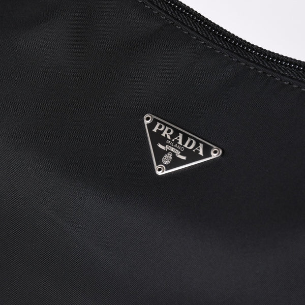 Very Good Condition PRADA Hobo One Shoulder Bag MV515 Triangle Logo Triangle Logo Plate Nylon Black Used 4a001681