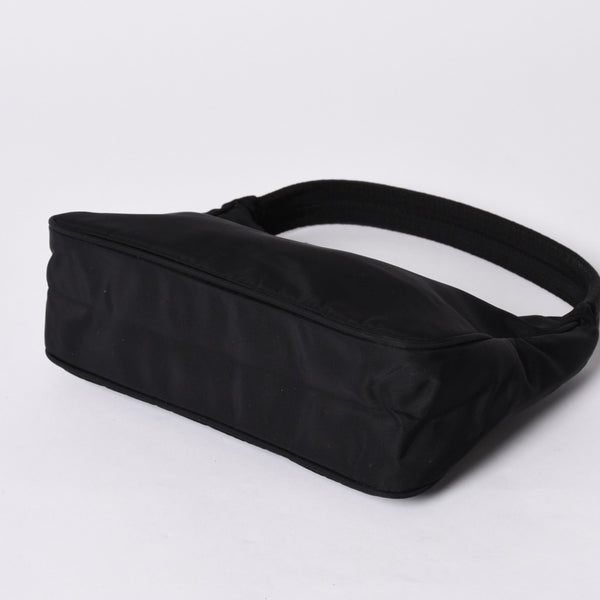 Very Good Condition PRADA Hobo One Shoulder Bag MV515 Triangle Logo Triangle Logo Plate Nylon Black Used 4a001681