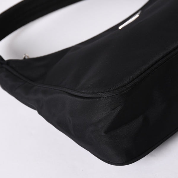 Very Good Condition PRADA Hobo One Shoulder Bag MV515 Triangle Logo Triangle Logo Plate Nylon Black Used 4a001681