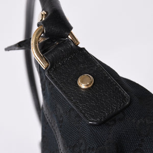 GUCCI グッチ GGキャンバス Shoulder Bag セミショルダーバッグ 130939 Black ブラック 美品 中古 4a001563