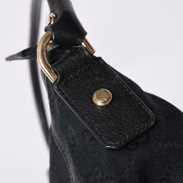 GUCCI グッチ GGキャンバス Shoulder Bag セミショルダーバッグ 130939 Black ブラック 美品 中古 4a001563