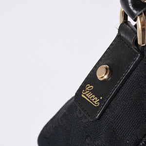 GUCCI グッチ GGキャンバス Shoulder Bag セミショルダーバッグ 130939 Black ブラック 美品 中古 4a001563