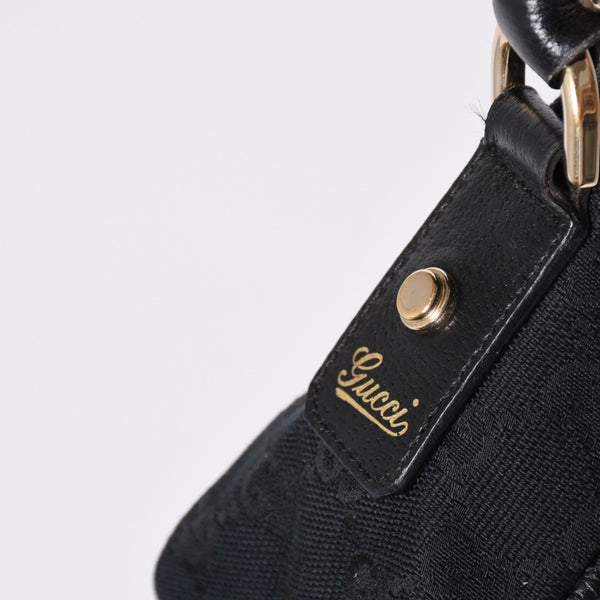 GUCCI グッチ GGキャンバス Shoulder Bag セミショルダーバッグ 130939 Black ブラック 美品 中古 4a001563