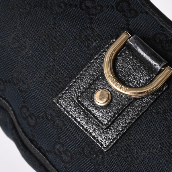 GUCCI グッチ GGキャンバス Shoulder Bag セミショルダーバッグ 130939 Black ブラック 美品 中古 4a001563