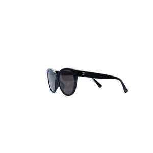 Mint condition CHANEL sunglasses, Coco Mark, 5414-A, size 54◻20 140 Beige Black Used 4a001605