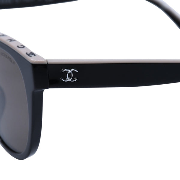 Mint condition CHANEL sunglasses, Coco Mark, 5414-A, size 54◻20 140 Beige Black Used 4a001605