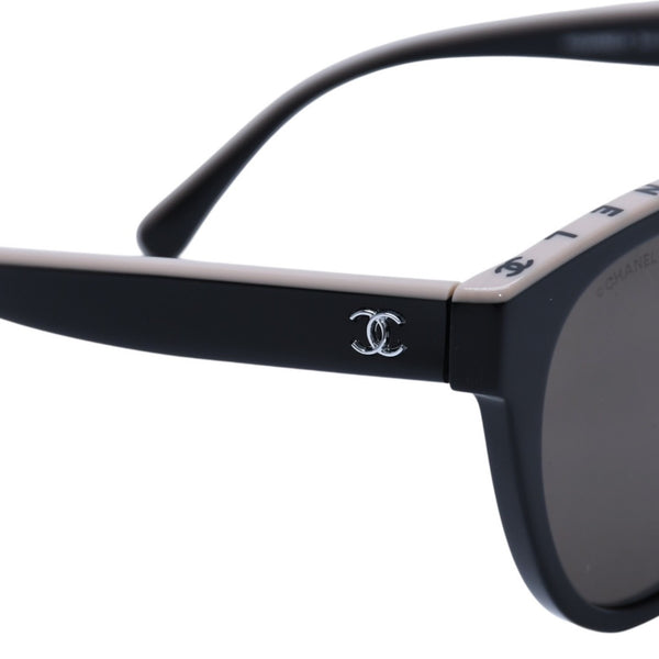 Mint condition CHANEL sunglasses, Coco Mark, 5414-A, size 54◻20 140 Beige Black Used 4a001605