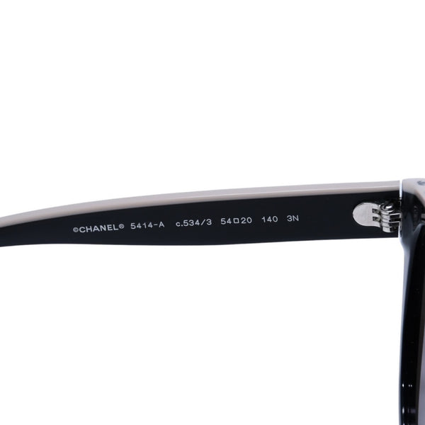 Mint condition CHANEL sunglasses, Coco Mark, 5414-A, size 54◻20 140 Beige Black Used 4a001605
