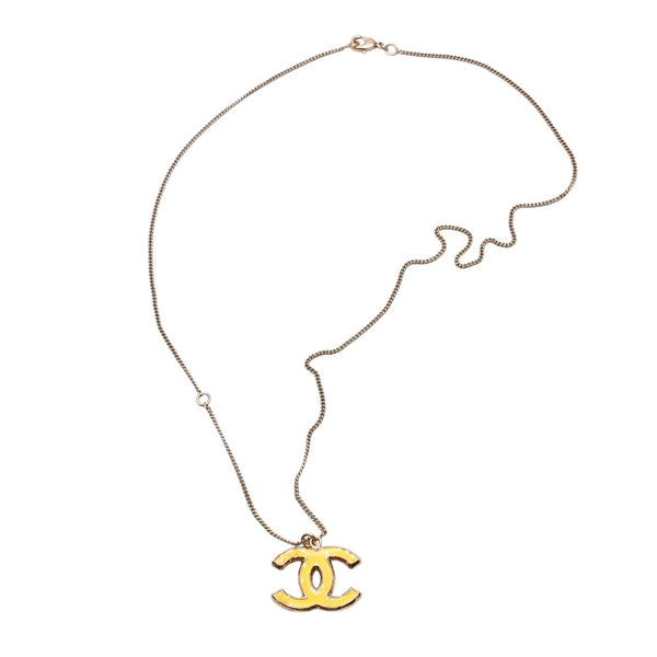 Very good condition CHANEL CHANEL necklace here mark orange double sided B11C gold necklace CC orange B11C GD double face good condition used 4a000658