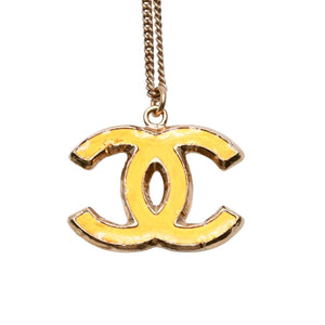 Very good condition CHANEL CHANEL necklace here mark orange double sided B11C gold necklace CC orange B11C GD double face good condition used 4a000658
