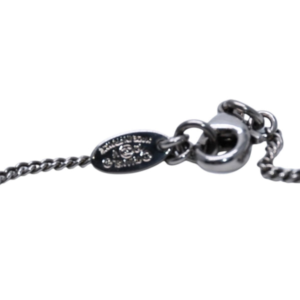 Very good condition CHANEL Chanel necklace rhinestone here mark silver 10V necklace CC rhinestone SV 10V good condition used 4a000630