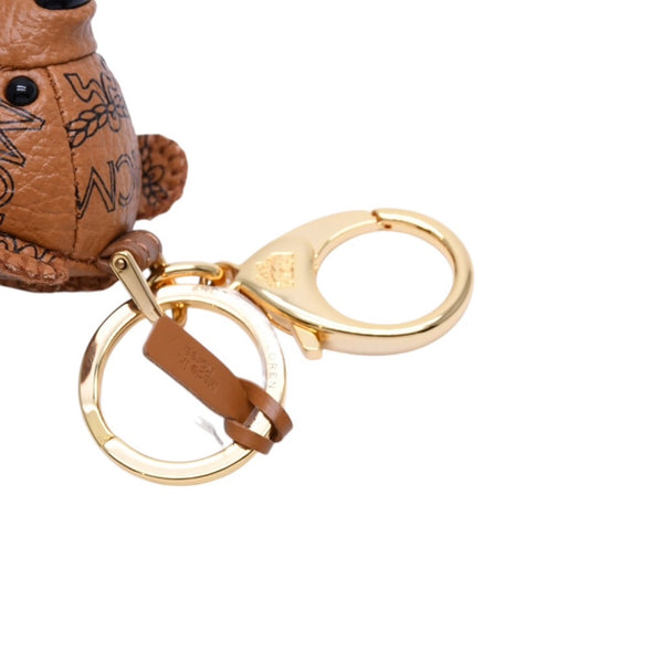 極美品 MCM エム・シー・エム Park ベアチャーム チャーム ヴィセトス ブラウン ブラック ゴールド金具 中古 4a001612
