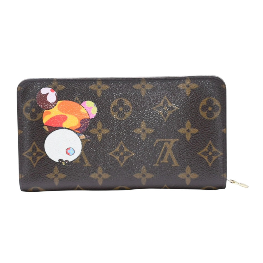 LOUIS VUITTON ルイ ヴィトン × 村上隆 コラボ 長財布 M61729 パンダ ポルトモネジップ モノグラムキャンバス 美品 中古 4a001574