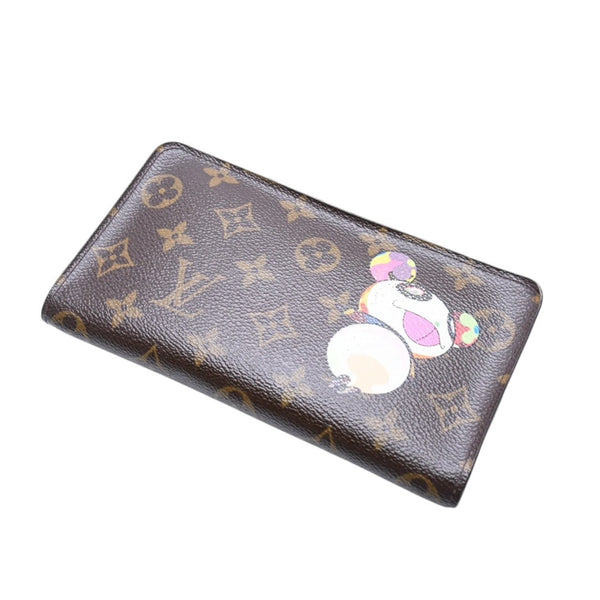 LOUIS VUITTON Louis Vuitton x Takashi Murakami Collaboration Long Wallet M61729 Panda Portomone Sip Monogram Canvas Good Condition Used 4a001574