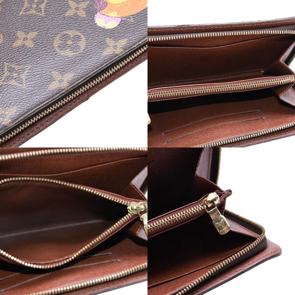 LOUIS VUITTON Louis Vuitton x Takashi Murakami Collaboration Long Wallet M61729 Panda Portomone Sip Monogram Canvas Good Condition Used 4a001574