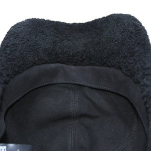 Very Good Condition CHANEL Cap Here Mark E1LGPP0A Boa Mouton Boa Cap Black Used 4a001179