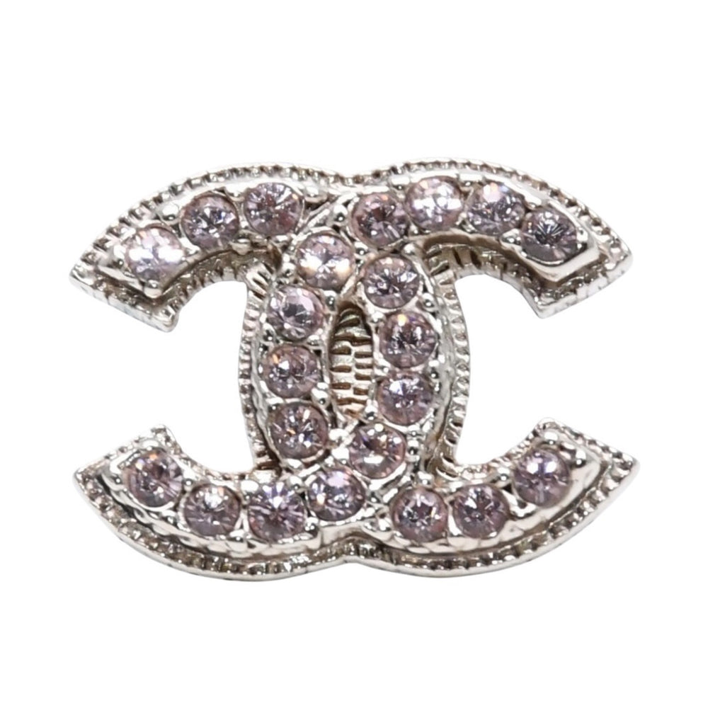 CHANEL シャネル 片耳ピアス ラインストーン シルバー ピンク 08C earring CC rhinestone SV 08C 良品 中古 4a000663