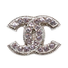 CHANEL シャネル 片耳ピアス ラインストーン シルバー ピンク 08C earring CC rhinestone SV 08C 良品 中古 4a000663