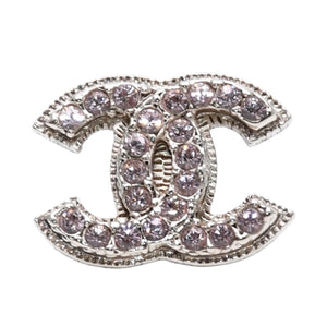 CHANEL シャネル 片耳ピアス ラインストーン シルバー ピンク 08C earring CC rhinestone SV 08C 良品 中古 4a000663