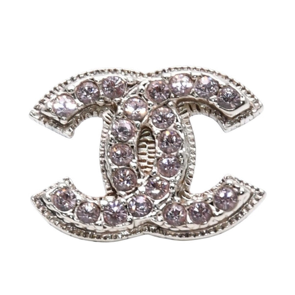 CHANEL シャネル 片耳ピアス ラインストーン シルバー ピンク 08C earring CC rhinestone SV 08C 良品 中古 4a000663