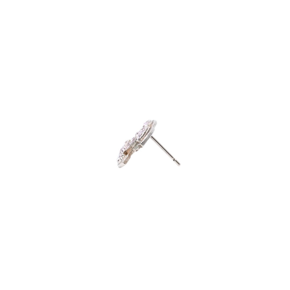 CHANEL single ear earrings rhinestone silver pink 08C earring CC rhinestone SV 08C good used 4a000663