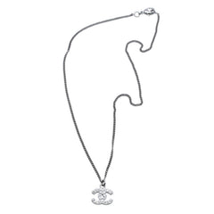 極美品 CHANEL シャネル ネックレス ココマーク ラインストーン シルバー B11V necklace COCO rhinestone SV B11V 美品 中古 4a000649