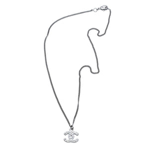 極美品 CHANEL シャネル ネックレス ココマーク ラインストーン シルバー B11V necklace COCO rhinestone SV B11V 美品 中古 4a000649