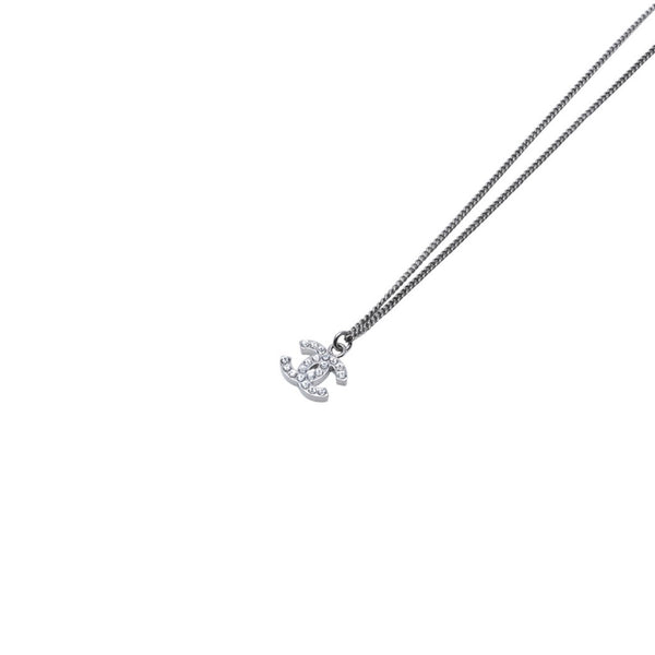 極美品 CHANEL シャネル ネックレス ココマーク ラインストーン シルバー B11V necklace COCO rhinestone SV B11V 美品 中古 4a000649