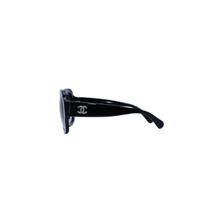 CHANEL Sunglasses 5373-A 57◻19 140 Black Purple Lens Excellent Condition Used 4a001577