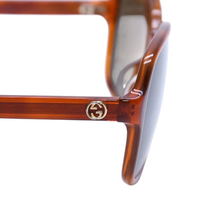 GUCCI グッチ Sunglasses サングラス ブラウン ブラックレンズ GG3834F/S 58◻︎16 ゴールド 美品 中古 4a001570