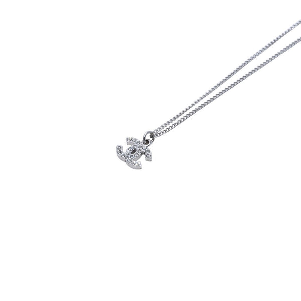 極美品 CHANEL シャネル ネックレス ラインストーン ココマーク 06V シルバー necklace CC rhinestone SV 06V 美品 中古 4a000660