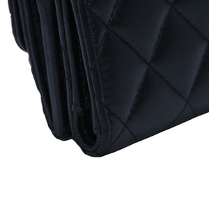 極美品 CHANEL シャネル 三つ折り財布 ココマーク AP433B18692 ランダム番台 ブラック ラムスキン 中古 4a001583