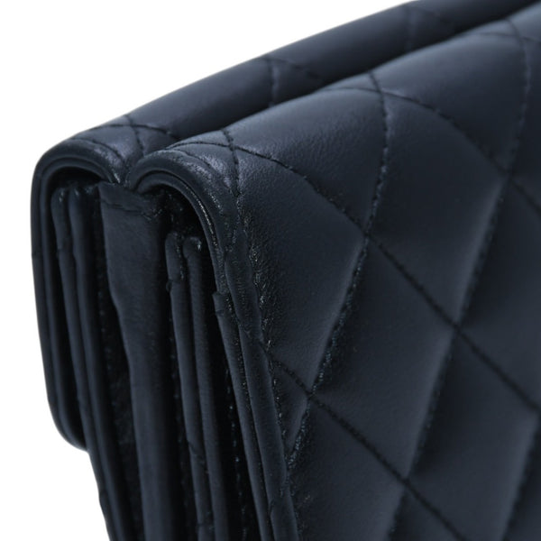 極美品 CHANEL シャネル 三つ折り財布 ココマーク AP433B18692 ランダム番台 ブラック ラムスキン 中古 4a001583