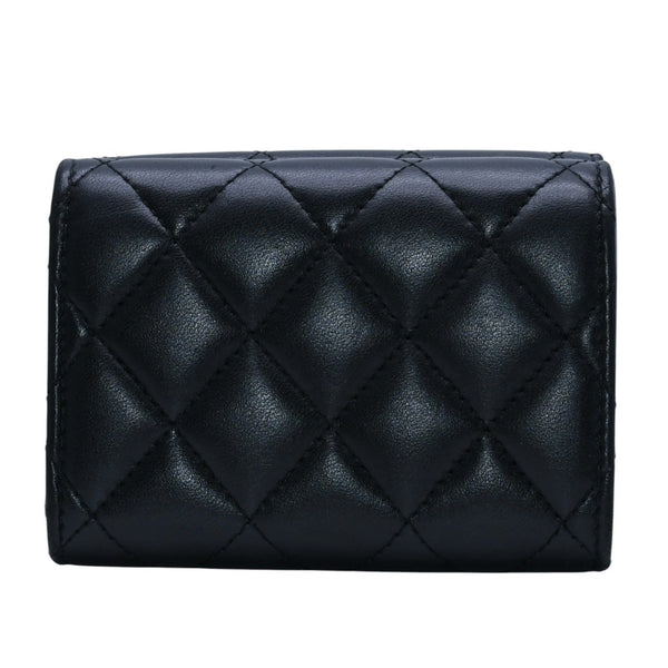 極美品 CHANEL シャネル 三つ折り財布 ココマーク AP433B18692 ランダム番台 ブラック ラムスキン 中古 4a001583