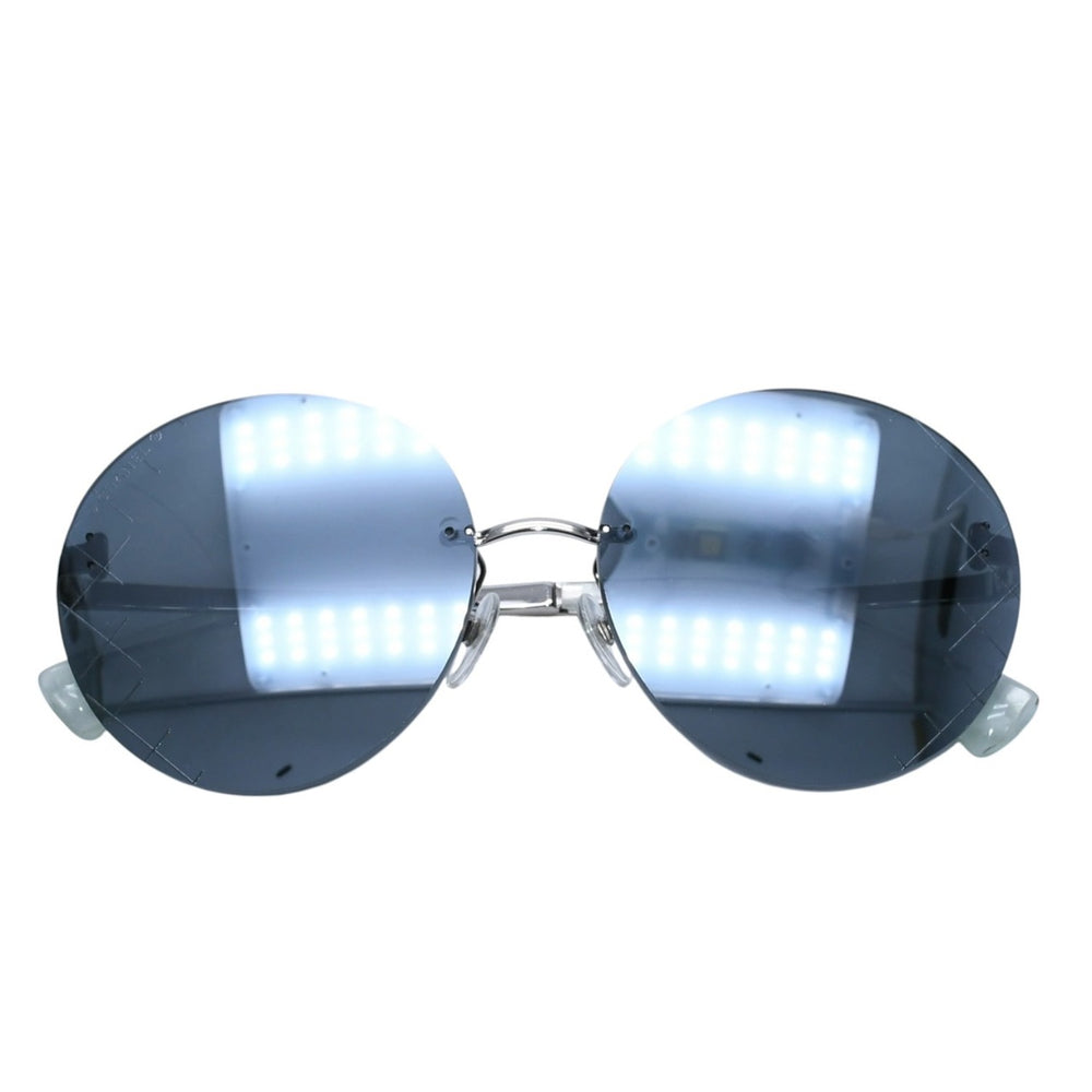 極美品 CHANEL シャネル ココマーク ラウンド型ミラーサングラス シルバー グレー CH4216 美品 中古 4a001558