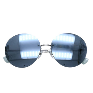 Very Good Condition CHANEL Coco Mark Round Mirror Sunglasses Silver Gray CH4216 Good Condition Used 4a001558