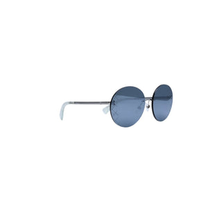 Very Good Condition CHANEL Coco Mark Round Mirror Sunglasses Silver Gray CH4216 Good Condition Used 4a001558