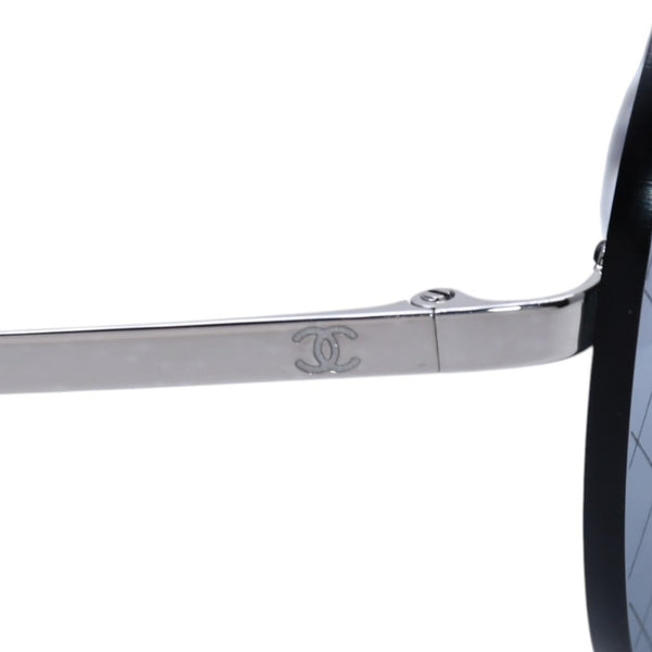 Very Good Condition CHANEL Coco Mark Round Mirror Sunglasses Silver Gray CH4216 Good Condition Used 4a001558