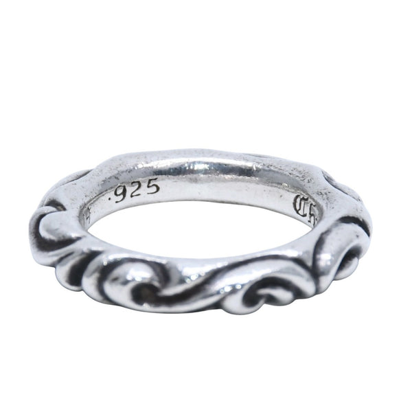極美品 CHROME HEARTS クロムハーツ スクロールバンドリング 重量約10.6g サイズ18号 1994/.925刻印 シルバー925 中古 4a001535