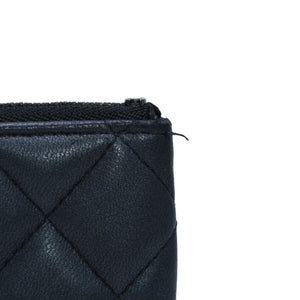 Very good condition CHANEL Pouch Matelasse Quilted Random Number Coco Mark Leather Gray Used 4a001613