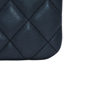 Very good condition CHANEL Pouch Matelasse Quilted Random Number Coco Mark Leather Gray Used 4a001613