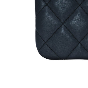 Very good condition CHANEL Pouch Matelasse Quilted Random Number Coco Mark Leather Gray Used 4a001613