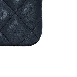 Very good condition CHANEL Pouch Matelasse Quilted Random Number Coco Mark Leather Gray Used 4a001613
