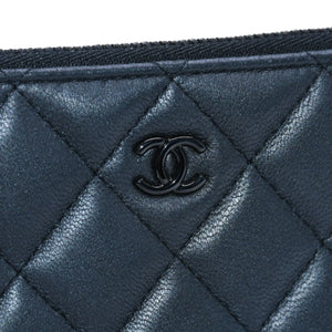 Very good condition CHANEL Pouch Matelasse Quilted Random Number Coco Mark Leather Gray Used 4a001613