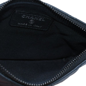 Very good condition CHANEL Pouch Matelasse Quilted Random Number Coco Mark Leather Gray Used 4a001613