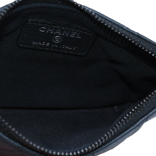 Very good condition CHANEL Pouch Matelasse Quilted Random Number Coco Mark Leather Gray Used 4a001613