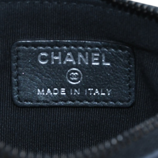 Very good condition CHANEL Pouch Matelasse Quilted Random Number Coco Mark Leather Gray Used 4a001613