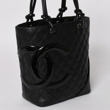 画像をギャラリービューアに読み込む, 極美品 CHANEL シャネル トートバッグ カンボンライン ココマーク 11番台 ブラック カーフ シルバー金具 中古 4a002950