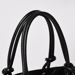 Very Good Condition CHANEL Tote Bag Cambon Line Coco Mark No. 11 Black Calf Silver Hardware Used 4a002950