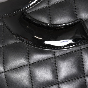 Very Good Condition CHANEL Tote Bag Cambon Line Coco Mark No. 11 Black Calf Silver Hardware Used 4a002950